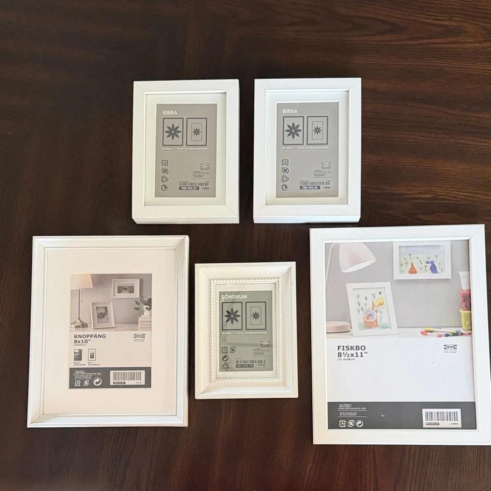 IKEA White Picture Frame Collection - Set of 5